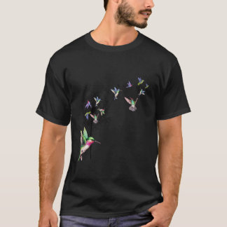 Camiseta Bird Hummingbird Dandelion Flowers Para
