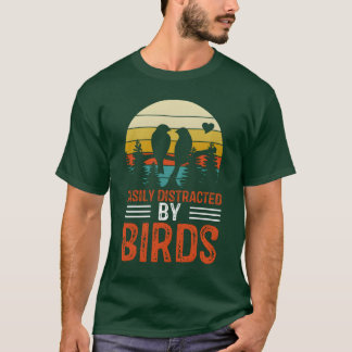 Camiseta Bird Loversee for Women Men Facilmente Distraída p