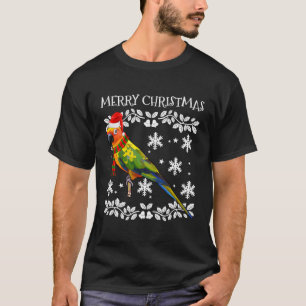 Camiseta Bird Merry Christmas Ornament Sun Conure Ugly Xmas