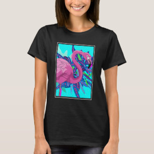 Camiseta Bird Tropical Pink Flami, um zoológico animal exót
