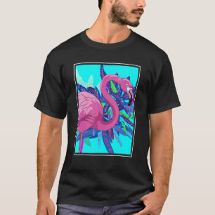 Camiseta Bird Tropical Pink Flami, um zoológico animal exót