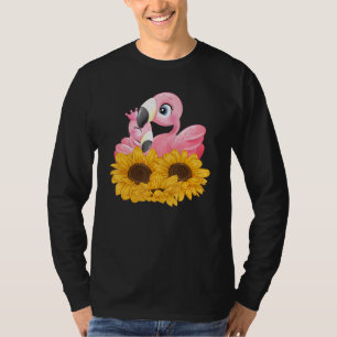 Camiseta Bird Tropical Zoo Animal Hippie Sunflower Flamingo