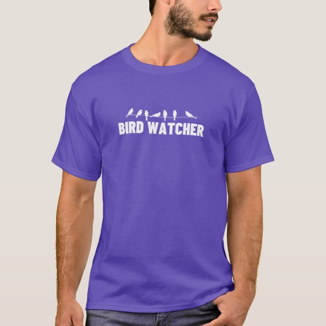 Camiseta Bird Watcher Retro Funny Bird Observando garoto (Frente)