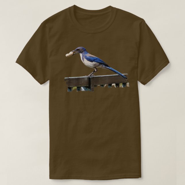 Camiseta Birdder Birdwatch California Scrub Jay B (Frente do Design)