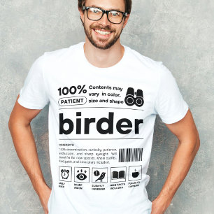 Camiseta Birder Funny Birdwatch Ornithologista Moderno
