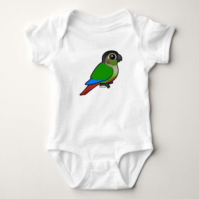 Camiseta Birdorable Conure Verde-cheeked (Frente)