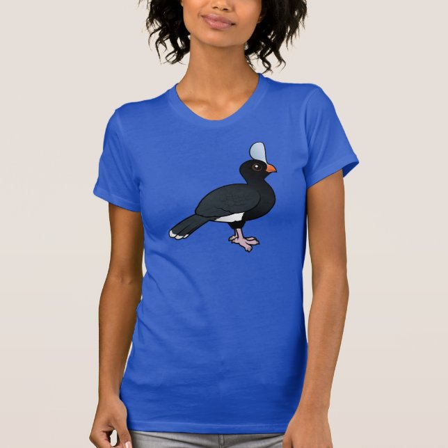 Camiseta Birdorable Curassow protegido com capacete (Frente)
