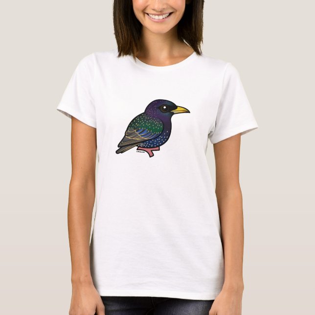 Camiseta Birdorable European Starling (Frente)