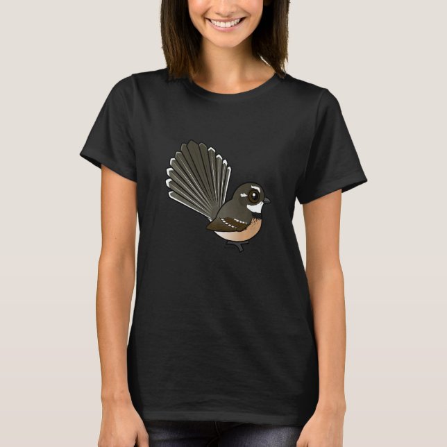 Camiseta Birdorable Grey Fantail Cute Australian Songbird B (Frente)