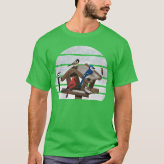 Camiseta Birds Bird House Cardinal Blue Jay Robin Sparrow