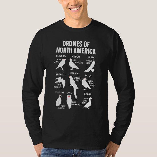 Camiseta Birds Drones Of North America Field Guide Arenu201 (Frente)