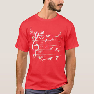 Camiseta Birds Nature Musical Notes Music
