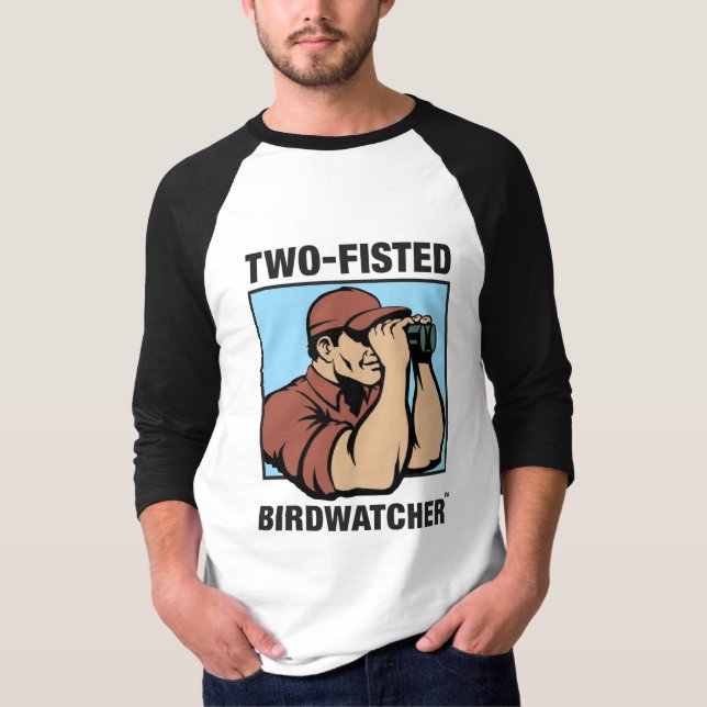 Camiseta Birdwatcher Two-Fisted 3/4 de Raglan da Capa (Frente)