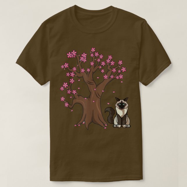 Camiseta Birman Cat Mãe Flor (Frente do Design)