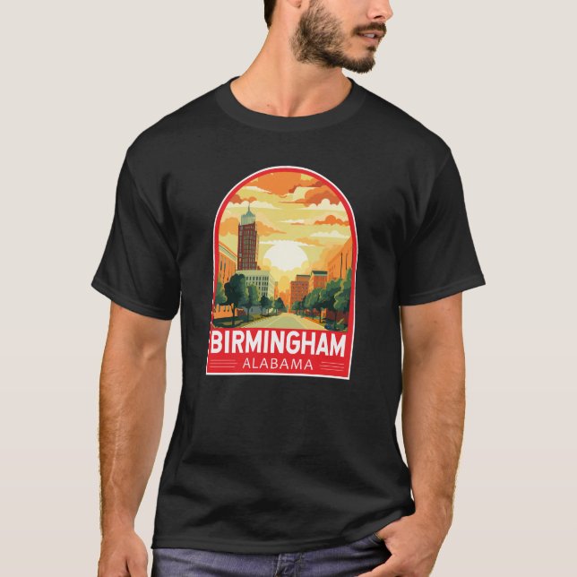 Camiseta Birmingham Alabama Viagem Art Emblem (Frente)