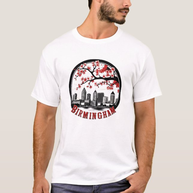 Camiseta Birmingham City Alabama Skyline T-Shirt (Frente)