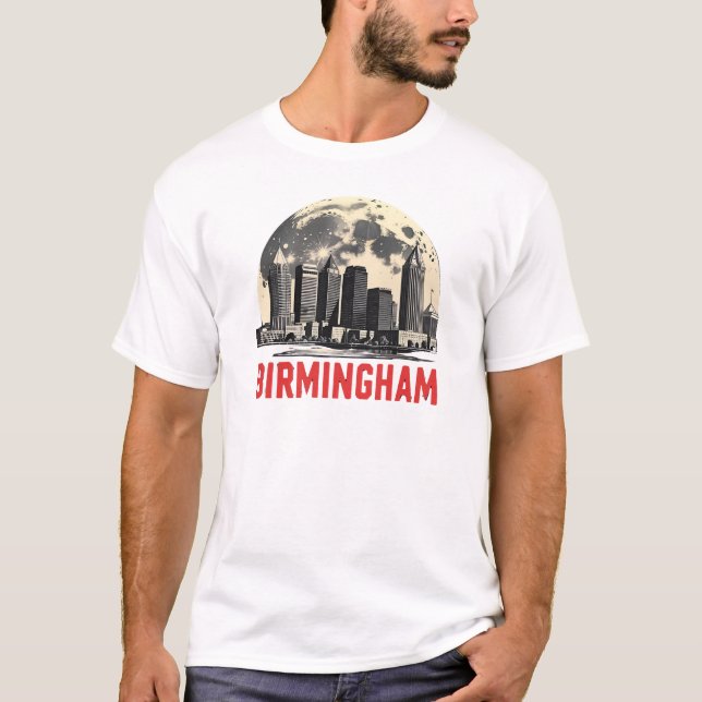 Camiseta Birmingham City Alabama Skyline T-Shirt (Frente)