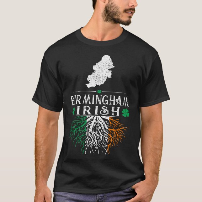 Camiseta Birmingham UK City Irish Roots Rua Dia de Patrick (Frente)