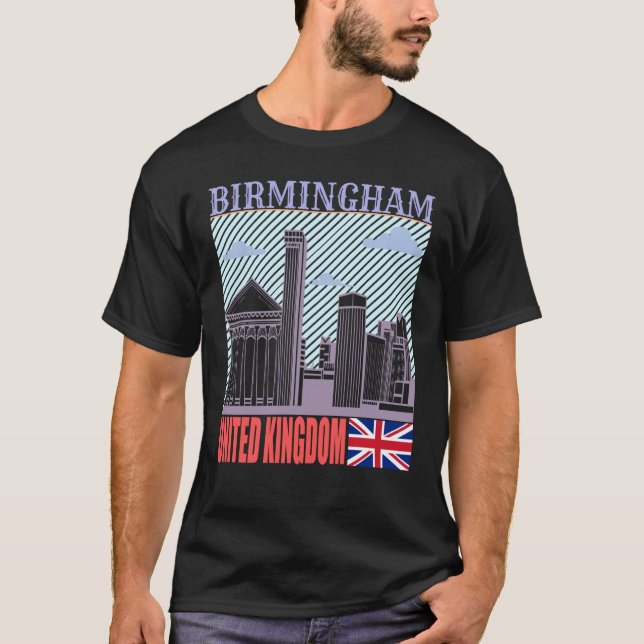 Camiseta Birmingham UK Skyline Country City Skyline Landmar (Frente)