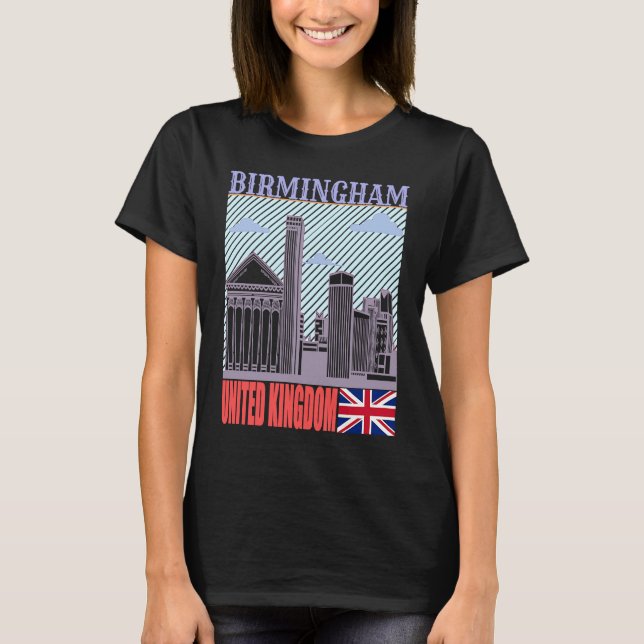 Camiseta Birmingham UK Skyline Country City Skyline Landmar (Frente)