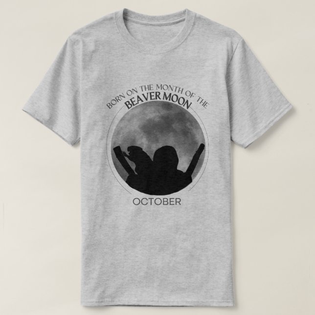 Camiseta Birth Moon T-shirt Design |Outubro |Lua de castor (Frente do Design)