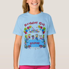 Camiseta Birthday Blue Theme Kid's