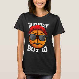 Camiseta Birthday Boy 10 Anos de Basquete 10º Aniversário