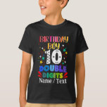 Camiseta Birthday Boy 10 Dígitos Duplos<br><div class="desc">Para comemorar seu décimo aniversário... Aniversário 10 Dígitos Duplos</div>