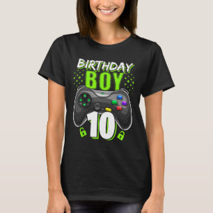 Camiseta Birthday Boy 10 Video Game Controller Gamer 10th B