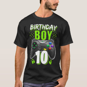 Camiseta Birthday Boy 10 Video Game Controller Gamer 10th B
