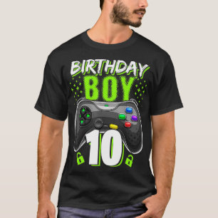Camiseta Birthday Boy 10 Video Game Controller Gamer 10th B