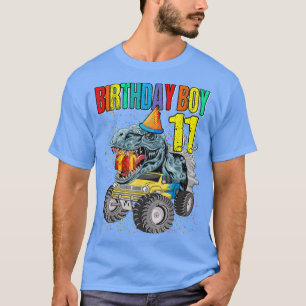 Camiseta Birthday Boy 11 Monster Truck Dinosaur 11 Birthd