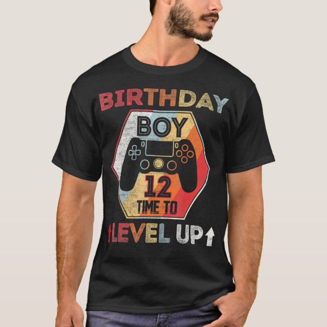 Camiseta Birthday Boy 12 Time to Level Up 12th Birthday Boy (Frente)