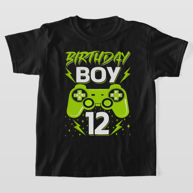 Camiseta Birthday Boy 12 Video Game Controller Gamer 12 B (Postura )