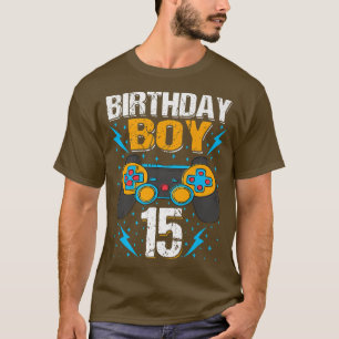 Camiseta Birthday Boy 15 Video Game Controller Gamer 15 B
