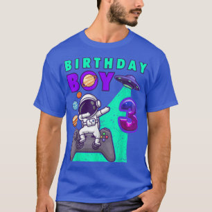 Camiseta Birthday Boy 3 Gamer Dabbing Astronaut 3 Year Old