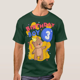 Camiseta Birthday Boy 3 Sweet bear motif Third birthday fro