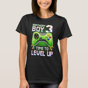 Camiseta Birthday Boy 3 Time to Level Up 3rd Level Up Vide