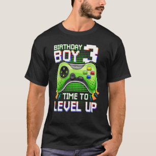 Camiseta Birthday Boy 3 Time to Level Up 3rd Level Up Vide