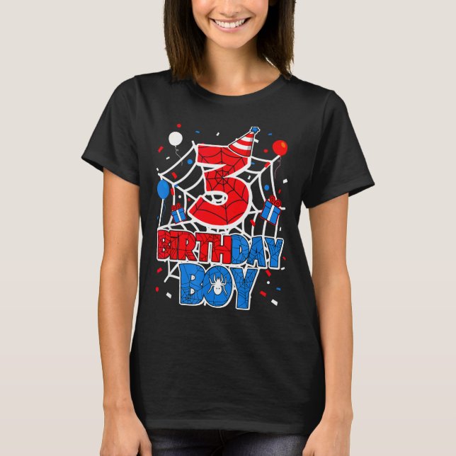 Camiseta Birthday Boy 3 Year Old Sders 3rd Birthday Kids  (Frente)