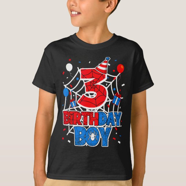 Camiseta Birthday Boy 3 Year Old Sders 3rd Birthday Kids  (Frente)