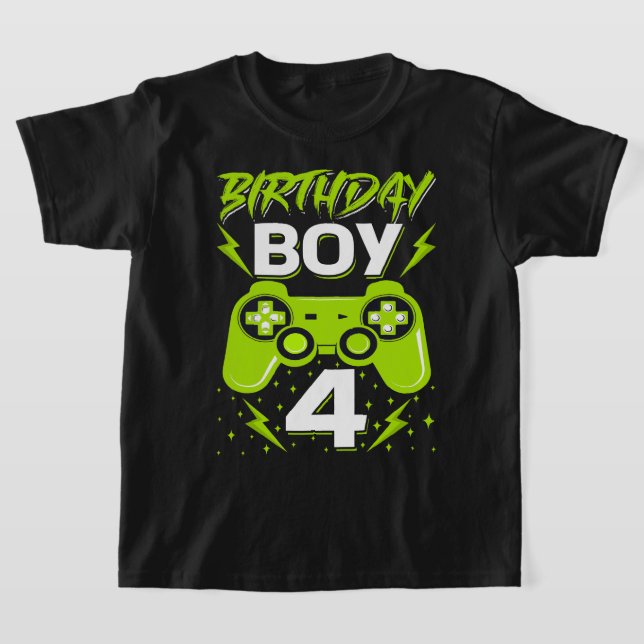 Camiseta Birthday Boy 4 Video Game Controller Gamer 4th Bir (Postura )