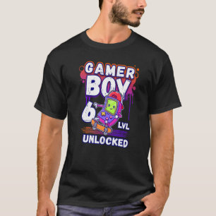 Camiseta Birthday Boy 6 Anos De Idade Ga De Consola De Jogo