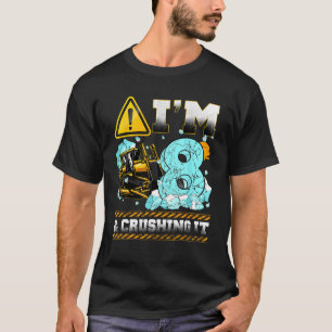 Camiseta Birthday Boy 8º Aniversário Escavador Construção V