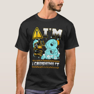 Camiseta Birthday Boy 8º Aniversário Escavador Construção V