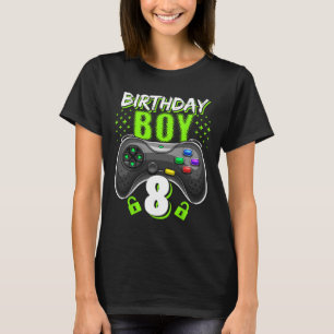 Camiseta Birthday Boy 8 Video Game Controller Gamer 8th Bir