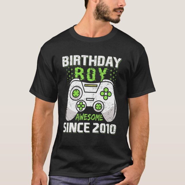 Camiseta Birthday Boy Awesome Since 2010 Video Game Lover C (Frente)