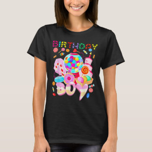 Camiseta Birthday Boy Candy Land Candy Candy Crew Docinho