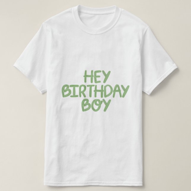 Camiseta Birthday Boy | Ei, Esboço Gráfico de Criança de An (Frente do Design)