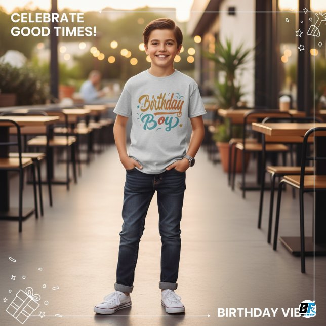 Camiseta Birthday Boy - Elegante mínimo (Criador carregado)
